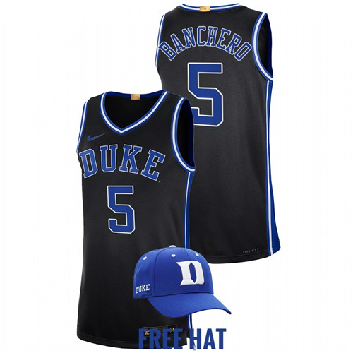 Men Duke Blue Devils Paolo Banchero 2021-22 Free Hat Jersey Black