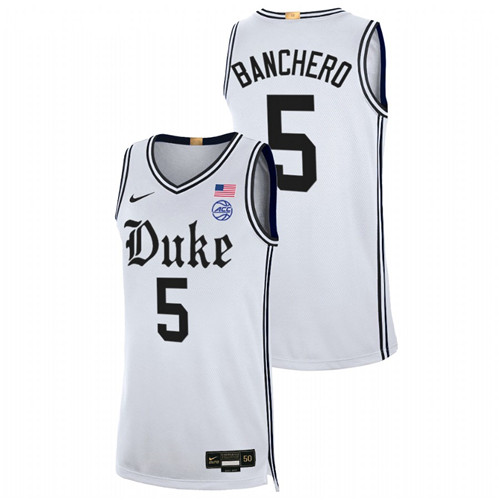 Men Duke Blue Devils Paolo Banchero 2021-22 Limited Basketball Jersey White