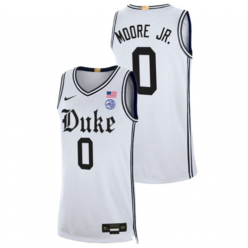 Men Duke Blue Devils Wendell Moore Jr. 2021-22 Limited Basketball Jersey White