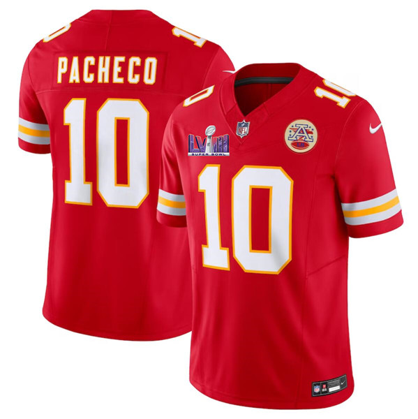 Mena??s Kansas City Chiefs #10 Isiah Pacheco Red F.U.S.E. Super Bowl LVIII Patch Vapor Untouchable Limited Football Stitched Jersey