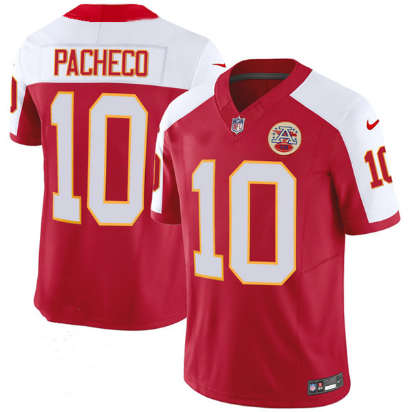 Mena??s Kansas City Chiefs #10 Isiah Pacheco Red White 2023 F.U.S.E. Vapor Untouchable Limited Football Stitched Jersey