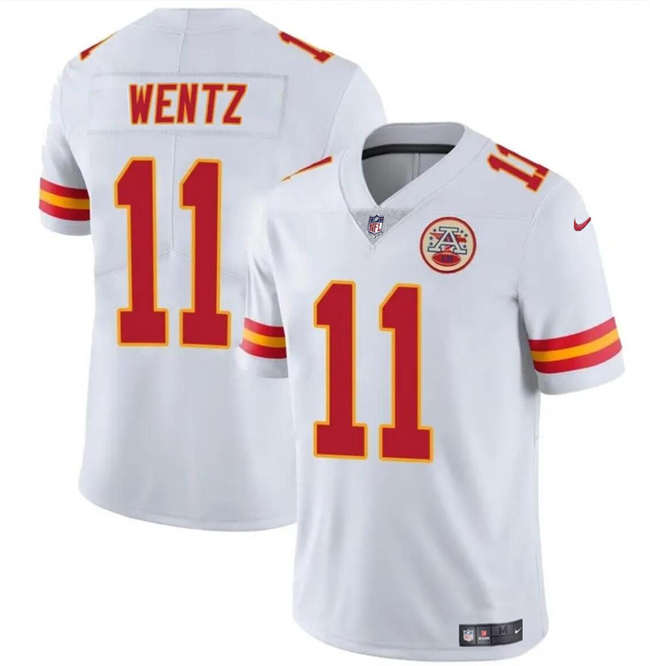 Mena??s Kansas City Chiefs #11 Carson Wentz White Vapor Untouchable Limited Football Stitched Jersey