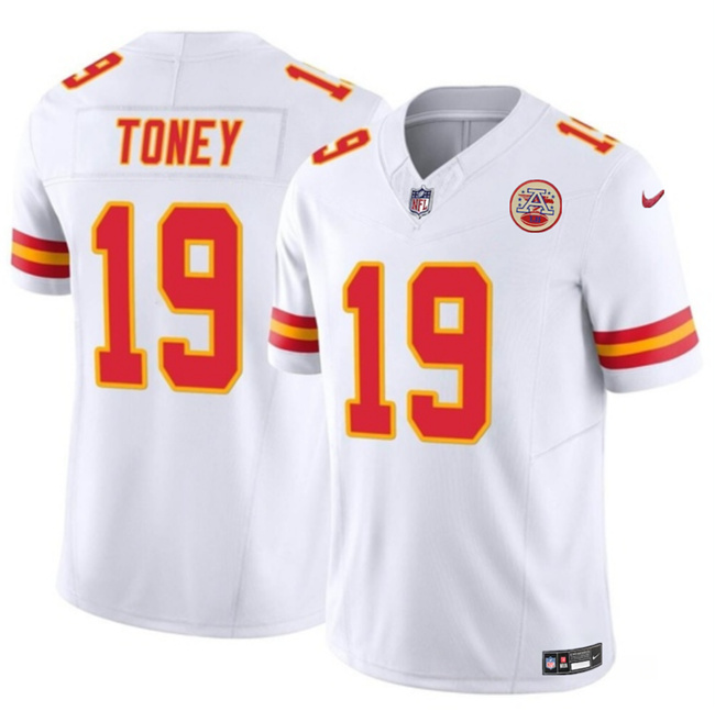 Mena??s Kansas City Chiefs #19 Kadarius Toney White 2023 F.U.S.E. Vapor Untouchable Limited Football Stitched Jersey