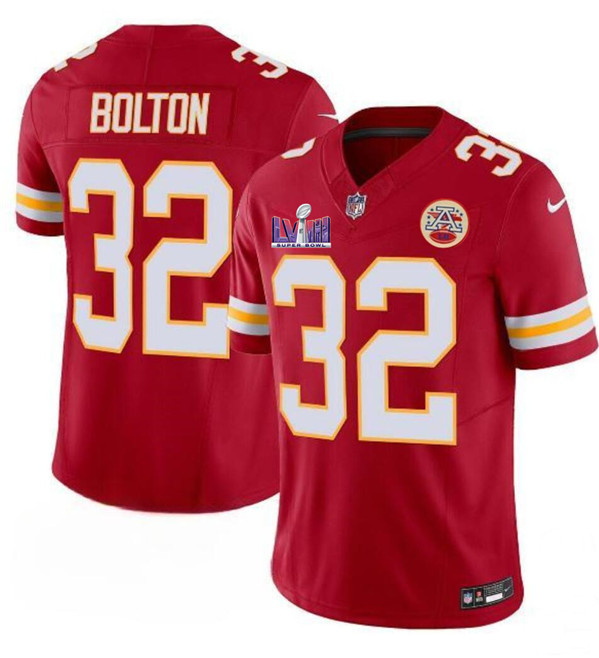 Mena??s Kansas City Chiefs #32 Nick Bolton Red F.U.S.E. Super Bowl LVIII Patch Vapor Untouchable Limited Football Stitched Jersey