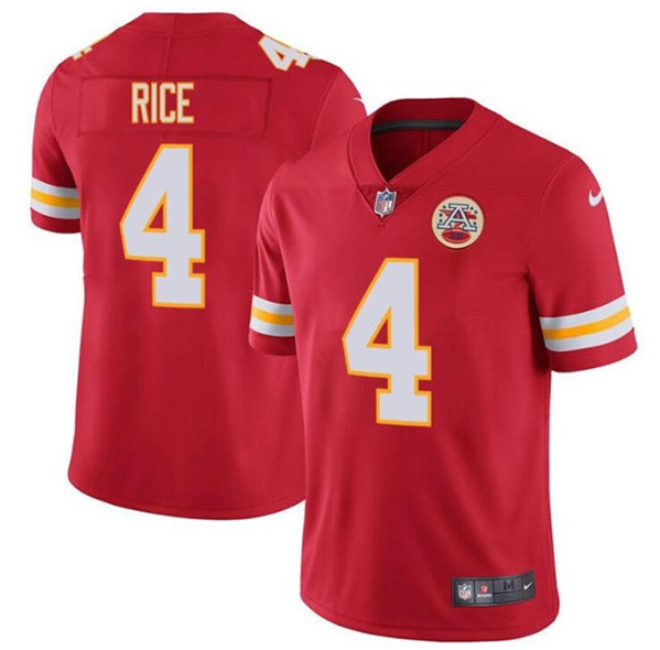 Mena??s Kansas City Chiefs #4 Rashee Rice Red Vapor Untouchable Limited Stitched Football Jersey