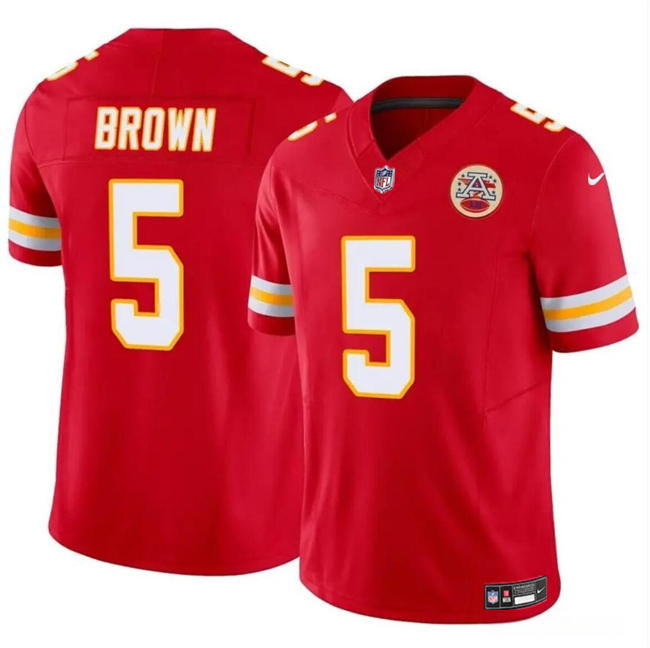 Mena??s Kansas City Chiefs #5 Hollywood Brown Red 2023 F.U.S.E Vapor Untouchable Limited Football Stitched Jersey