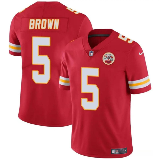 Mena??s Kansas City Chiefs #5 Hollywood Brown Red Vapor Untouchable Limited Football Stitched Jersey