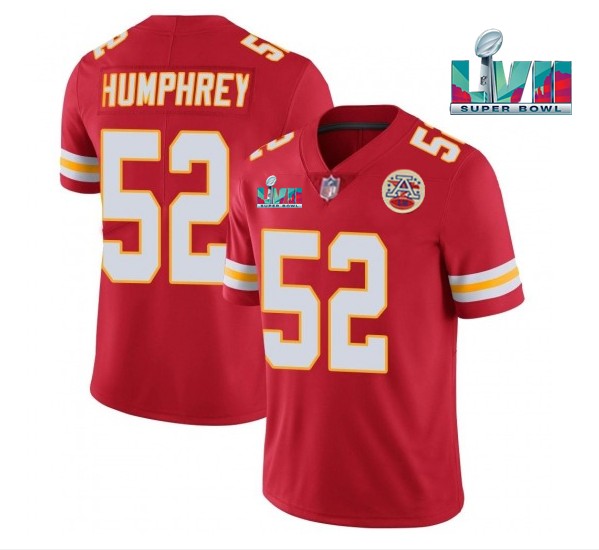 Mena??s Kansas City Chiefs #52 Creed Humphrey Red Super Bowl LVII Patch Vapor Untouchable Limited Stitched Jersey