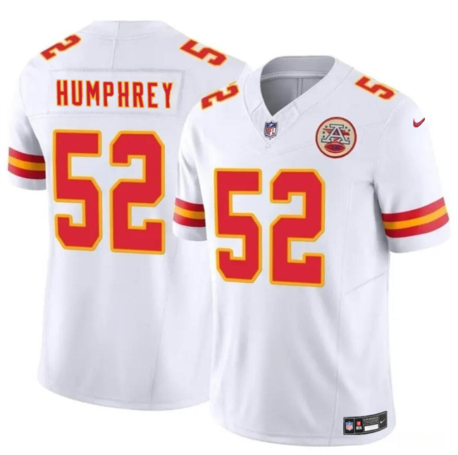 Mena??s Kansas City Chiefs #52 Creed Humphrey White 2024 F.U.S.E Vapor Untouchable Limited Stitched Football Jersey
