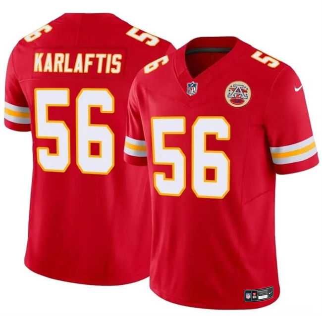 Mena??s Kansas City Chiefs #56 George Karlaftis Red 2024 F.U.S.E Vapor Untouchable Limited Stitched Football Jersey