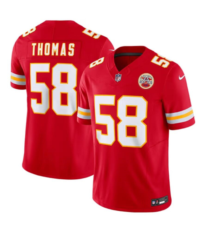 Mena??s Kansas City Chiefs #58 Derrick Thomas Red 2024 F.U.S.E Vapor Untouchable Limited Stitched Football Jersey