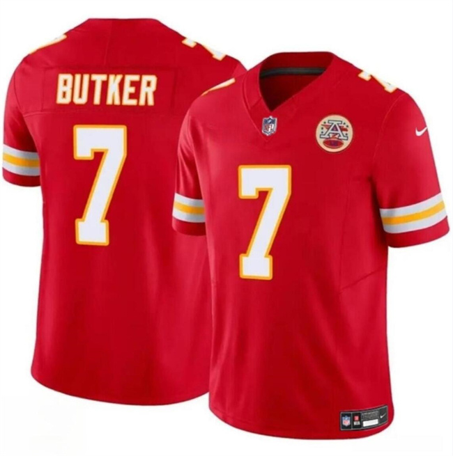 Mena??s Kansas City Chiefs #7 Harrison Butker Red 2024 F.U.S.E Vapor Untouchable Limited Stitched Football Jersey
