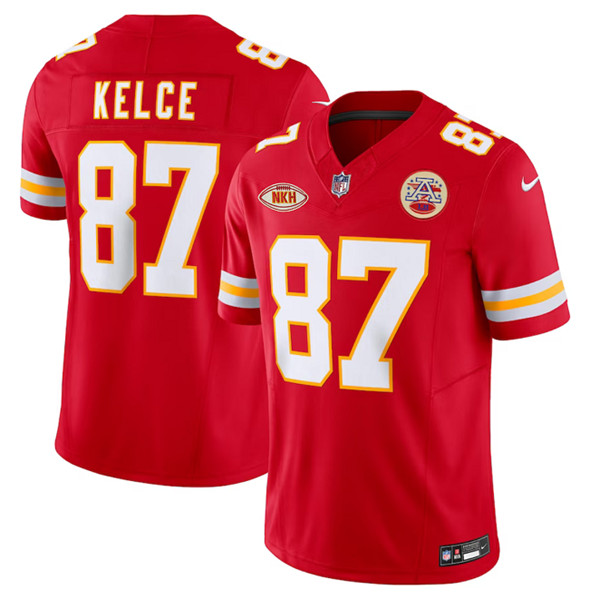Mena??s Kansas City Chiefs #87 Travis Kelce Red 2023 F.U.S.E. With NKH Patch Vapor Untouchable Limited Football Stitched Jersey