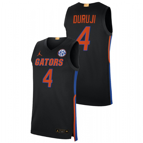 Men Florida Gators Anthony Duruji 2021-22 College Basketball Jersey Black