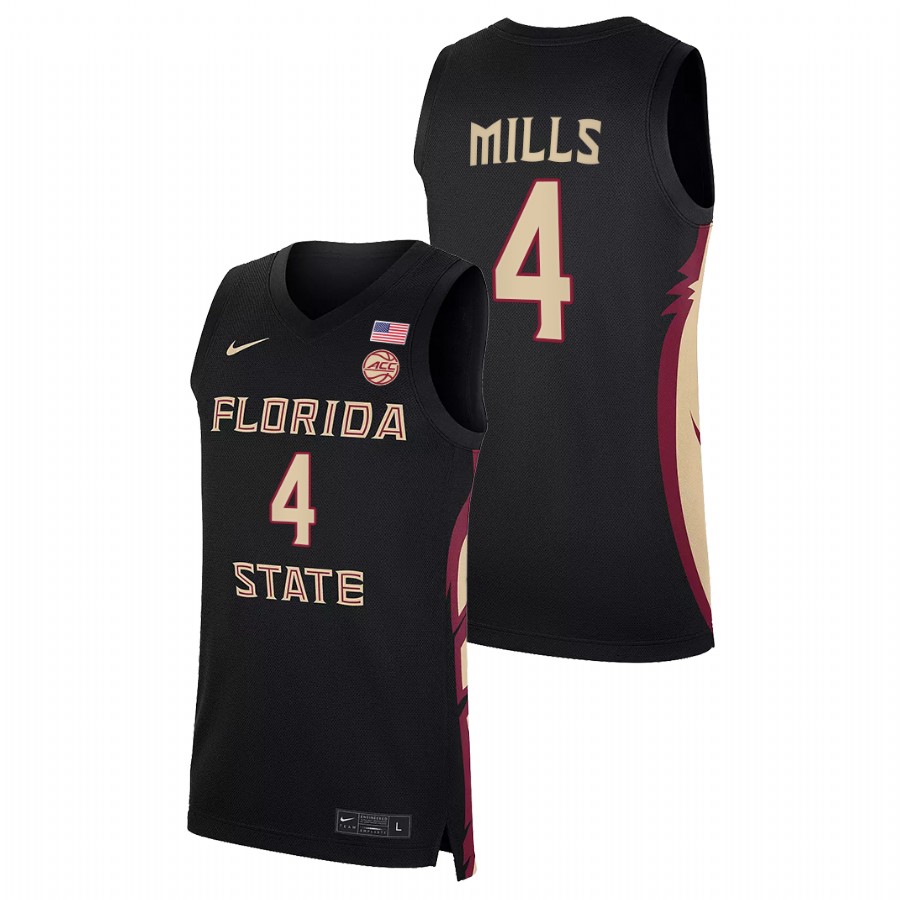 Men Florida State Seminoles Caleb Mills 2022 Jersey Black