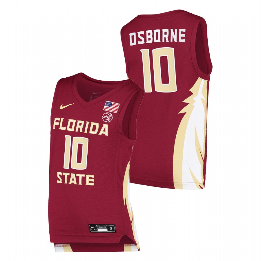 Men Florida State Seminoles Malik Osborne College Basketball Jersey Garnet