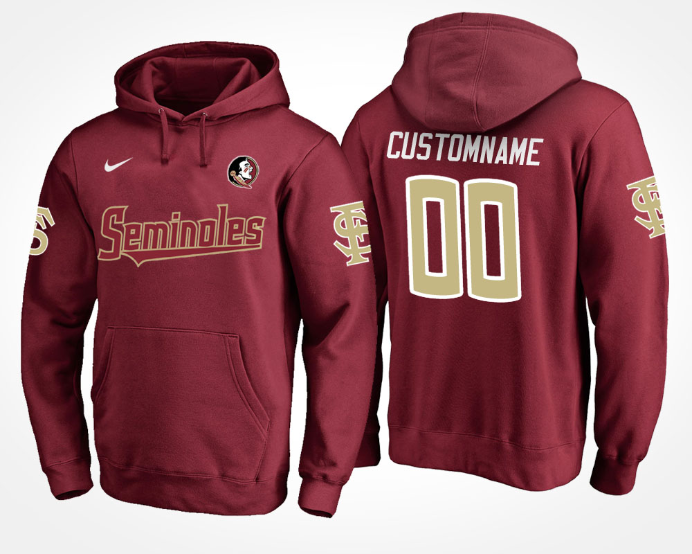 Men Florida State Seminoles Maroon Custom Name And Number Hoodie