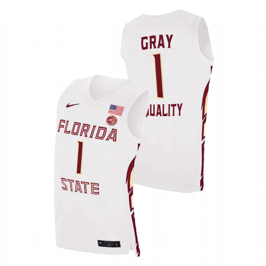 Men Florida State Seminoles Raiquan Gray College Basketball Jersey White