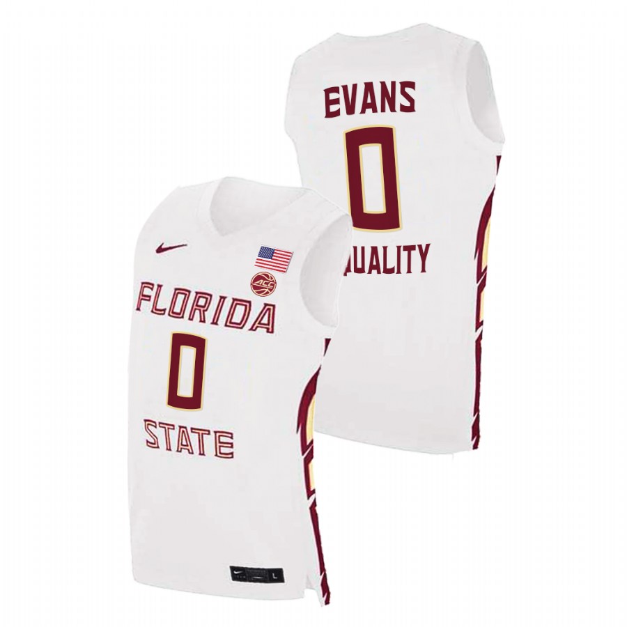 Men Florida State Seminoles RayQuan Evans College Basketball Jersey White