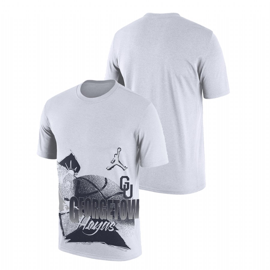 Men Georgetown Hoyas 90s-style College Basketball T-Shirt White