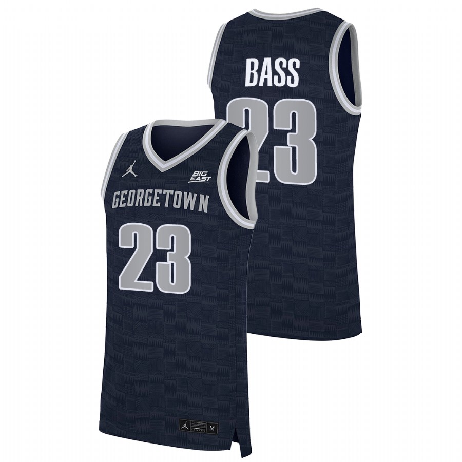 Men Georgetown Hoyas D'Ante Bass 2022-23 Jersey Navy