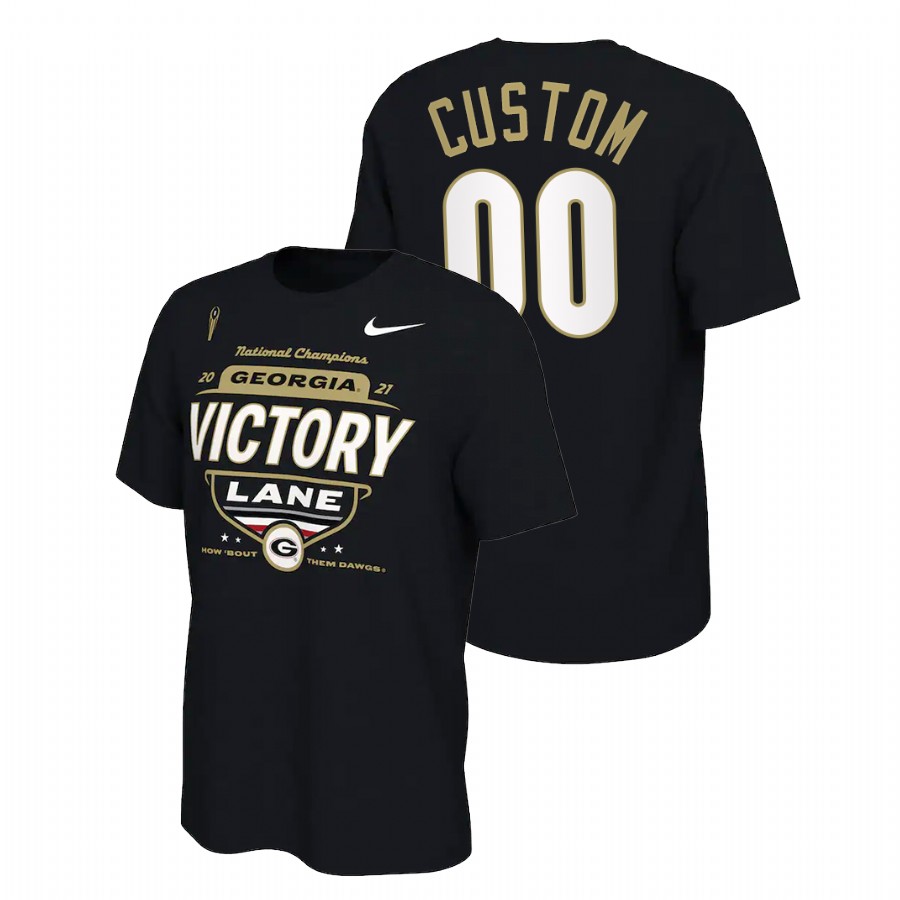 Men Georgia Bulldogs 2021 CFP National Champions Custom Black T-Shirt