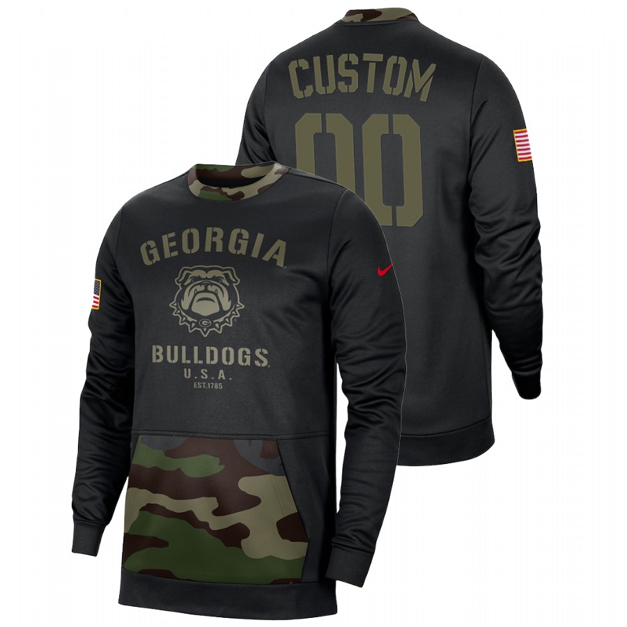Men Georgia Bulldogs Custom Camo Veterans Day 2021 Military Appreciation Pullover Sweatshirt