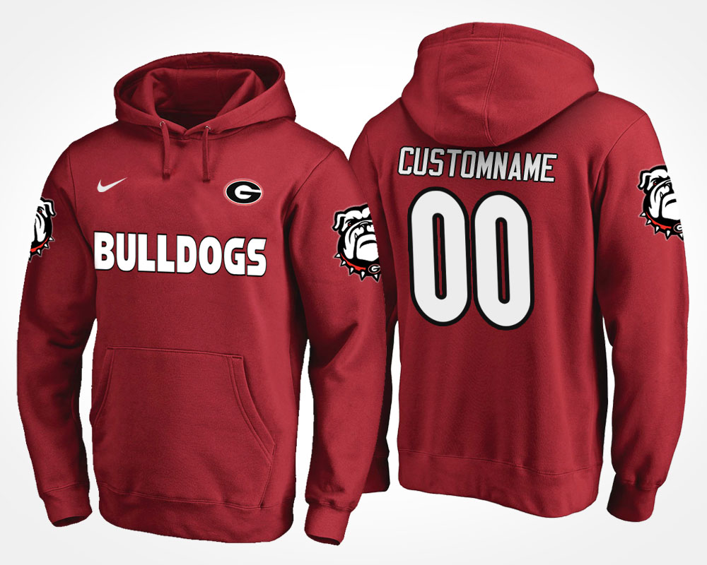 Men Georgia Bulldogs Maroon Custom Name And Number Hoodie