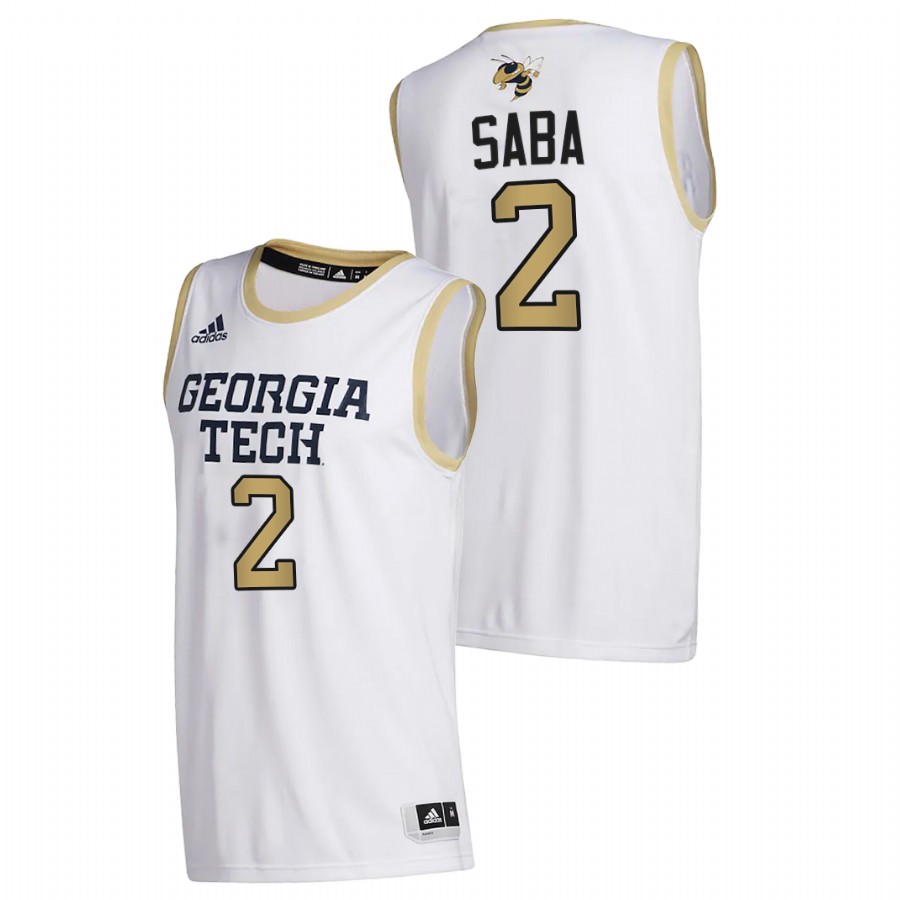 Men Georgia Tech Yellow Jackets Gigiberia Saba College Basketball 2020-21 Jersey White