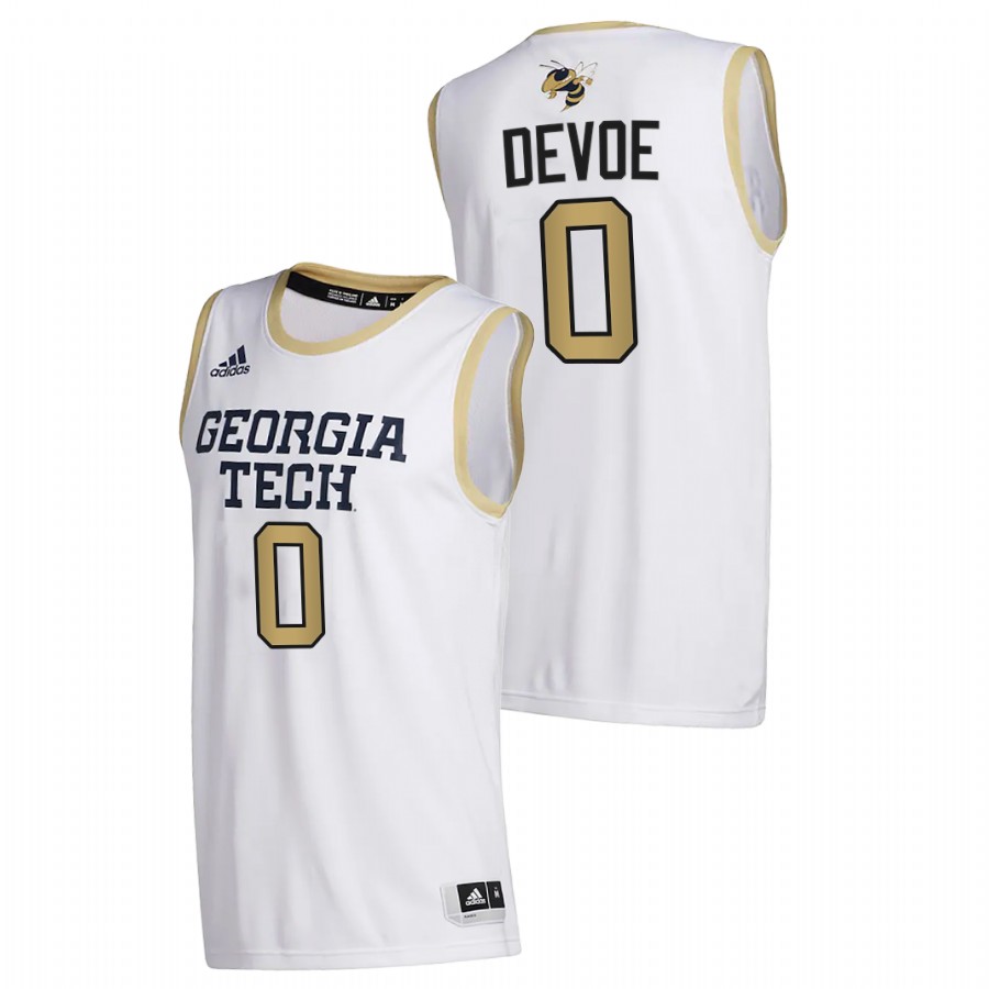 Men Georgia Tech Yellow Jackets Michael Devoe College Basketball 2020-21 Jersey White