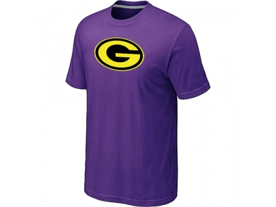 Men Green Bay Packers Neon Logo Charcoal Purple T-shirt