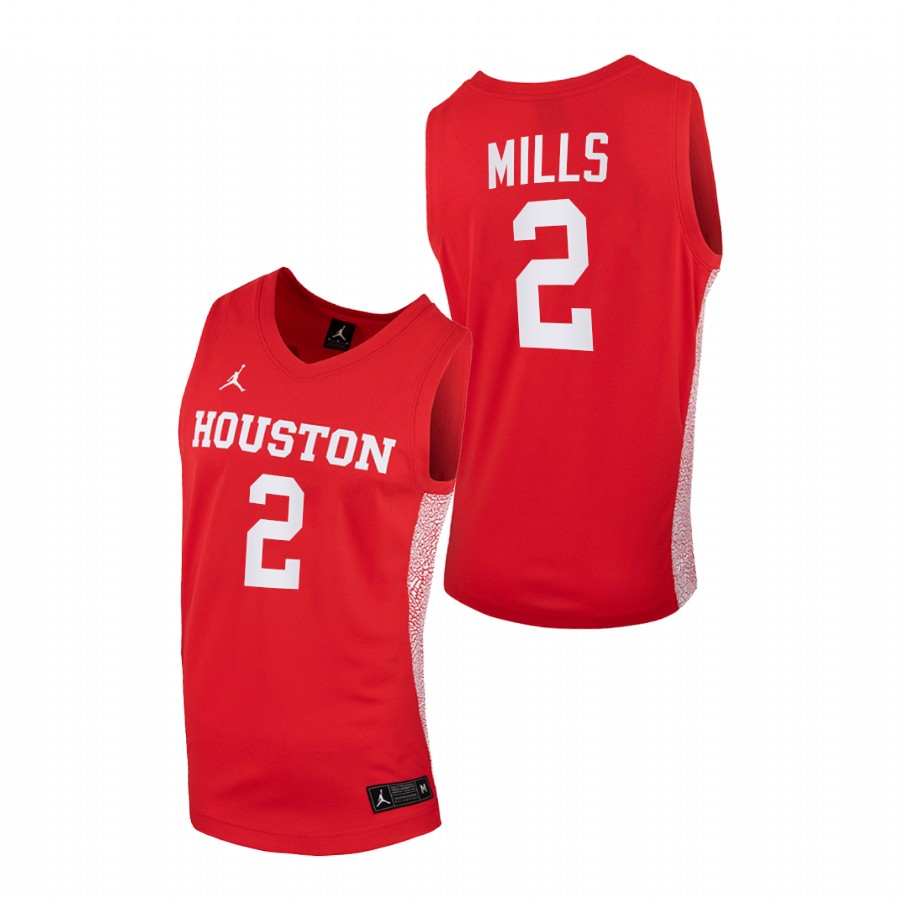 Men Houston Cougars Caleb Mills Replica 2020-21 College Basketball Jersey Red