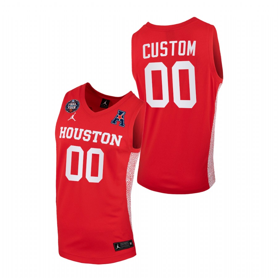 Men Houston Cougars Custom 2021 March Madness Final Four Home Jersey Scarlet