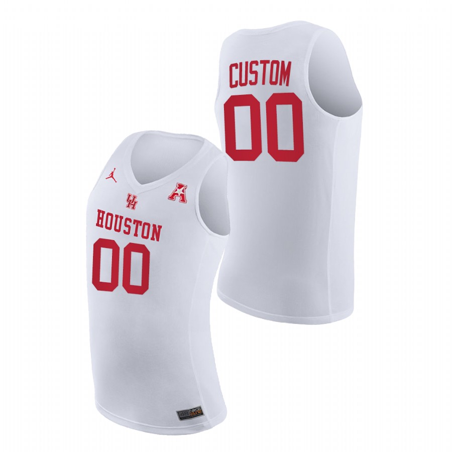 Men Houston Cougars Custom Home 2021 March Madness Jersey White