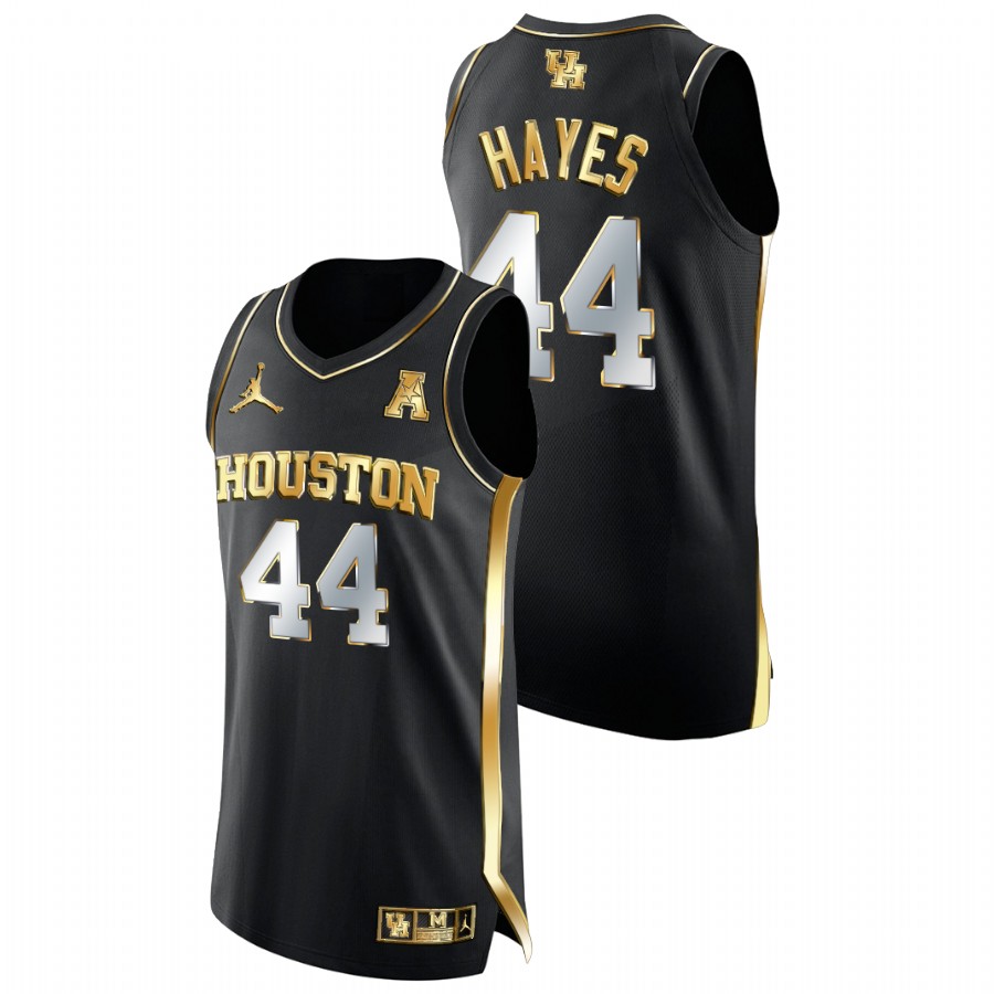 Men Houston Cougars Elvin Hayes Golden Edition College Basketball Jersey Black