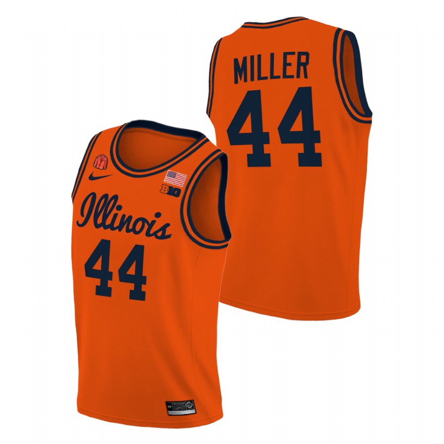 Men Illinois Fighting Illini Adam Miller 2021 Big Ten Tournament Champions Jersey Orange
