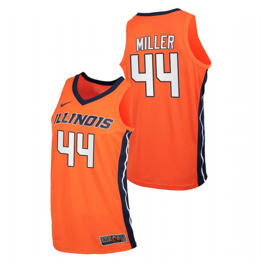 Men Illinois Fighting Illini Adam Miller Replica 2020-21 College Basketball Jersey Orange