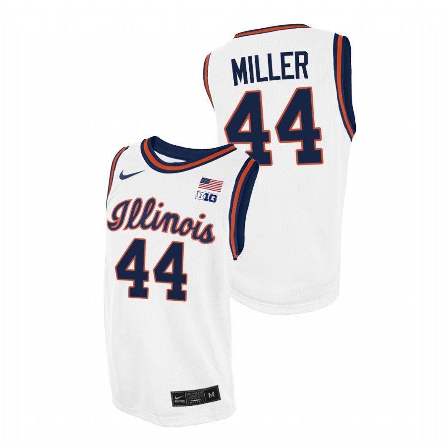 Men Illinois Fighting Illini Adam Miller Throwback 2021 College Basketball Jersey White