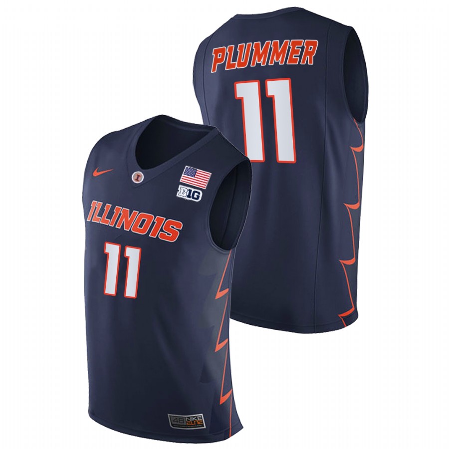 Men Illinois Fighting Illini Alfonso Plummer 2021-22 Replica Jersey Navy