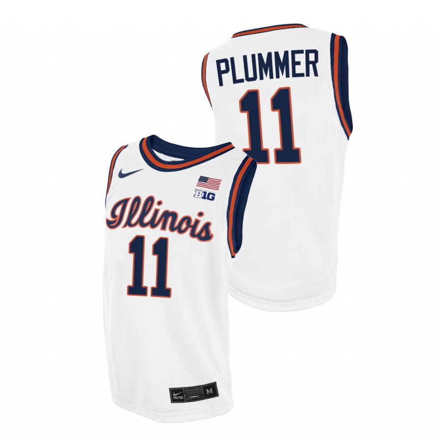 Men Illinois Fighting Illini Alfonso Plummer 2021-22 Replica Jersey White
