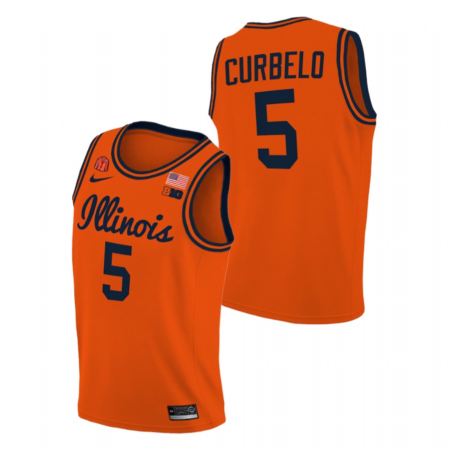 Men Illinois Fighting Illini Andre Curbelo 2021 Big Ten Tournament Champions Jersey Orange