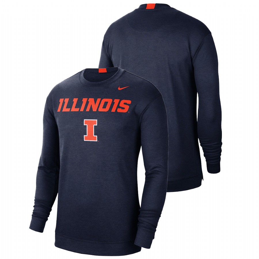 Men Illinois Fighting Illini Basketball Team Spotlight Longsleeve T-Shirt Navy