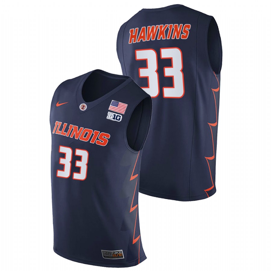 Men Illinois Fighting Illini Coleman Hawkins 2021-22 Replica Jersey Navy
