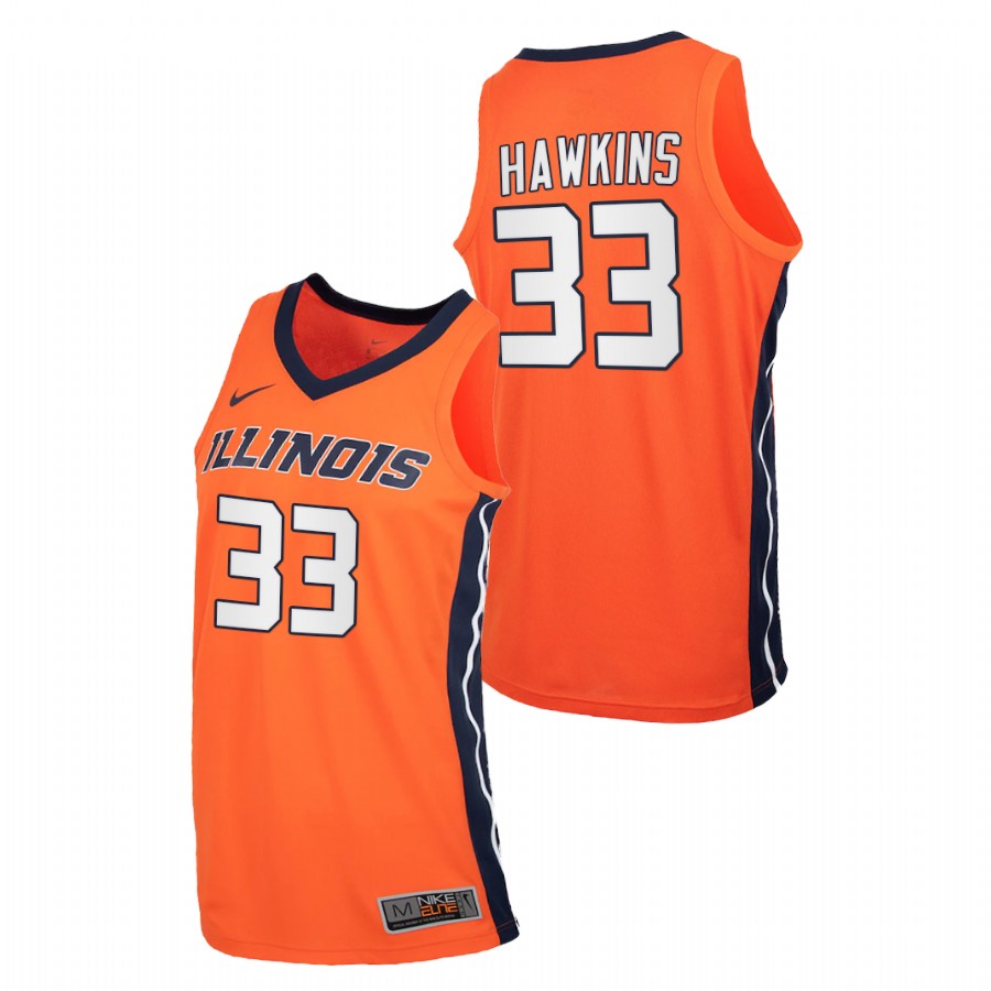 Men Illinois Fighting Illini Coleman Hawkins 2021-22 Replica Jersey Orange