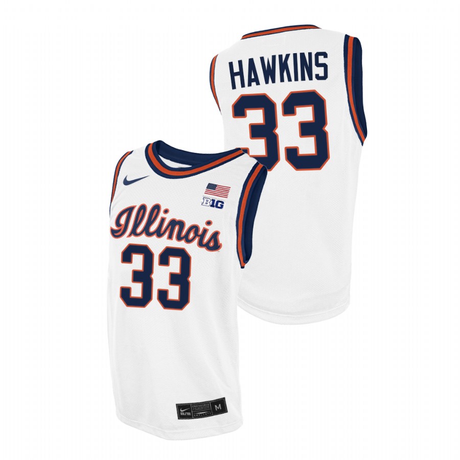 Men Illinois Fighting Illini Coleman Hawkins 2021-22 Replica Jersey White