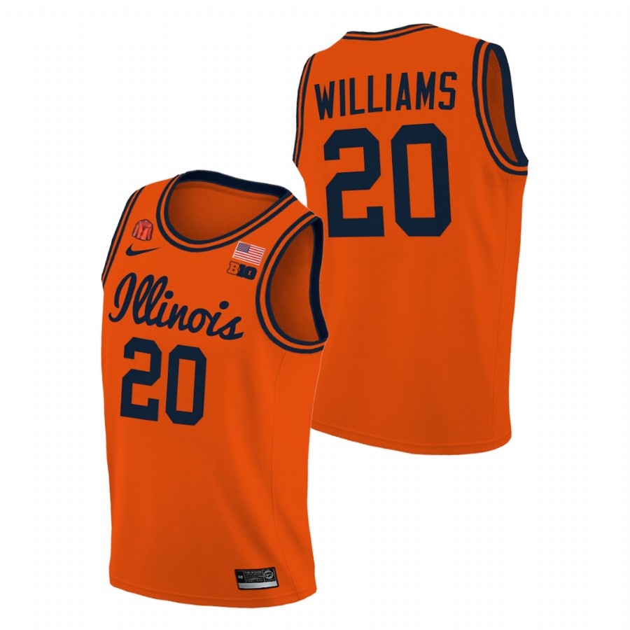 Men Illinois Fighting Illini Da'Monte Williams 2021 Big Ten Tournament Champions Jersey Orange