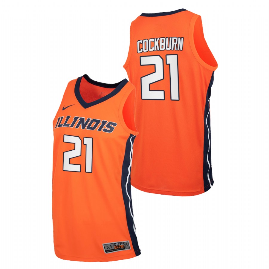 Men Illinois Fighting Illini Kofi Cockburn Replica 2020-21 College Basketball Jersey Orange
