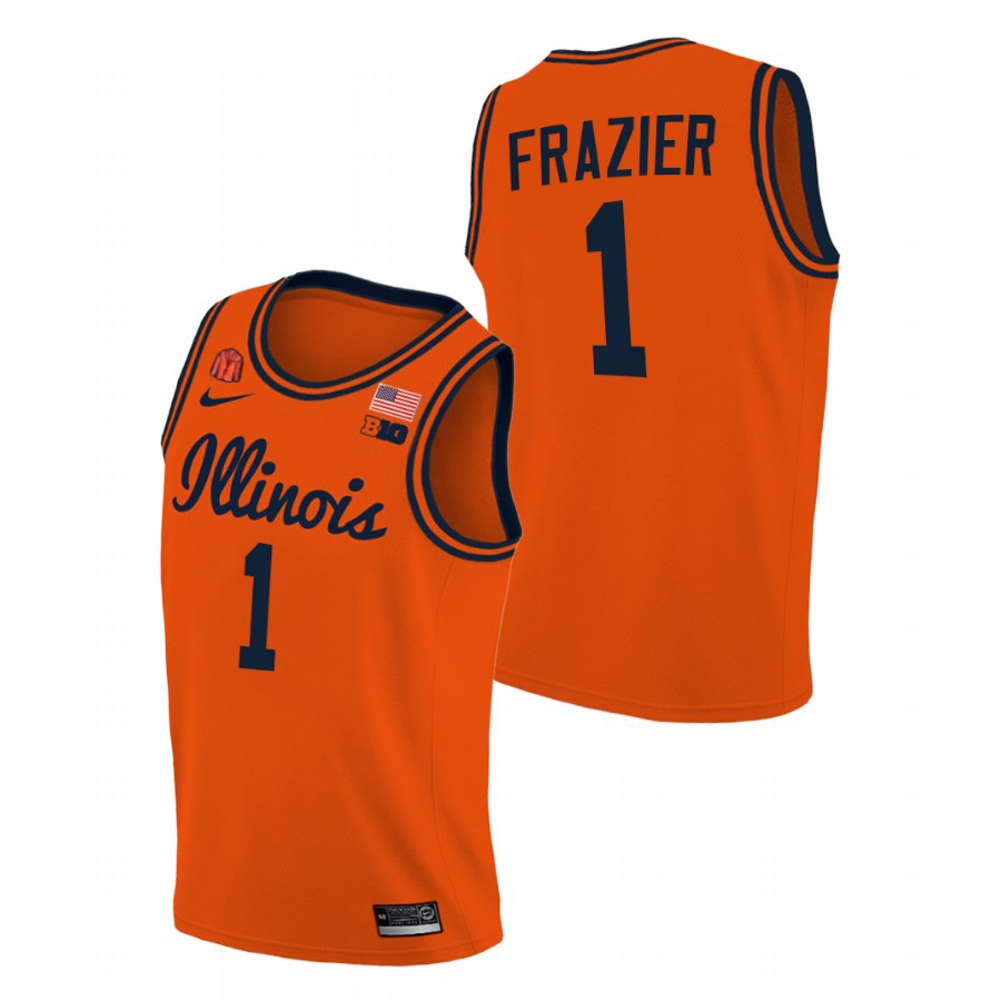 Men Illinois Fighting Illini Trent Frazier 2021 Big Ten Tournament Champions Jersey Orange