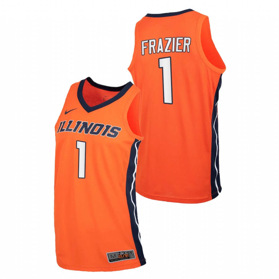 Men Illinois Fighting Illini Trent Frazier Replica 2020-21 College Basketball Jersey Orange
