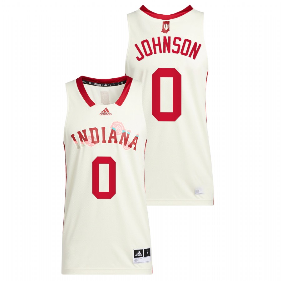 Men Indiana Hoosiers Xavier Johnson 2022 Basketball Jersey Cream